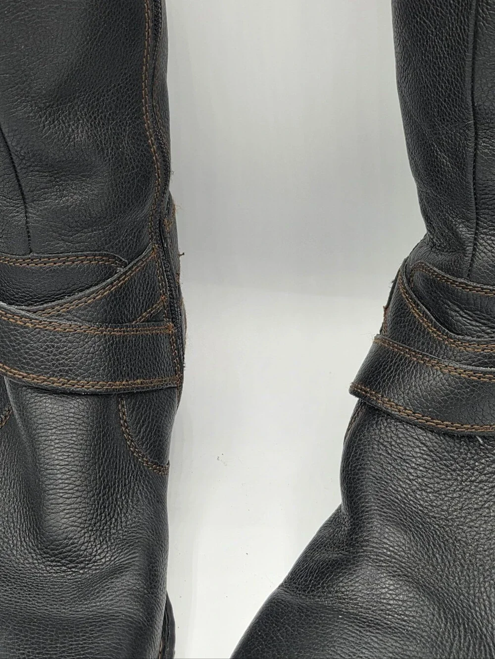 BOC Dark Brown Tall Leather Over-the-Knee Buckle Boots